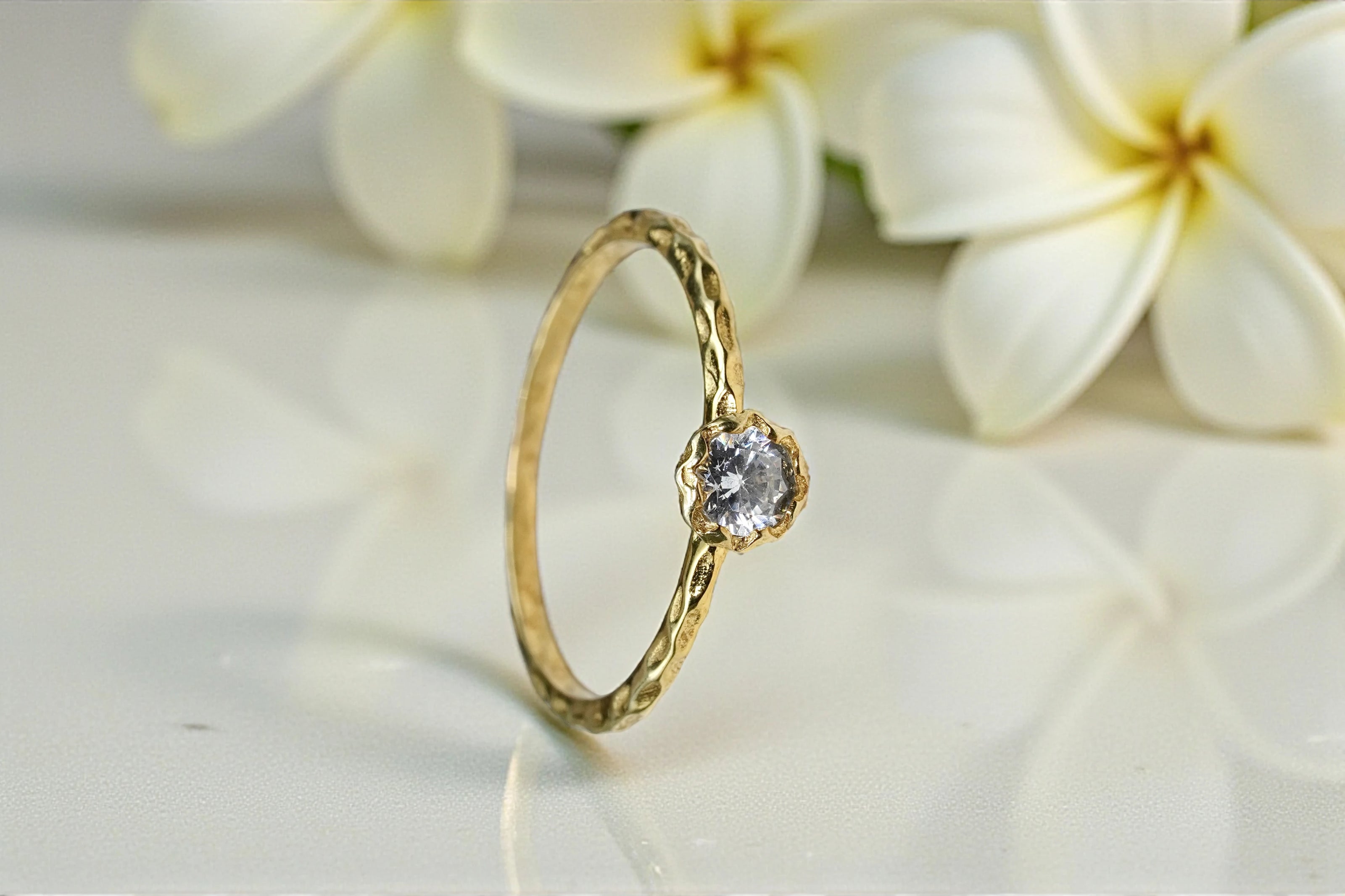 Dainty Moissanite Solitaire Ring