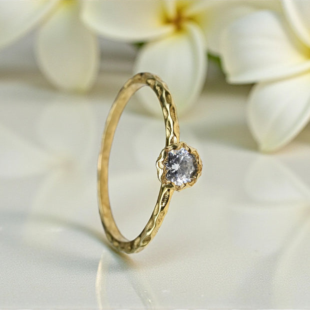Dainty Moissanite Solitaire Ring