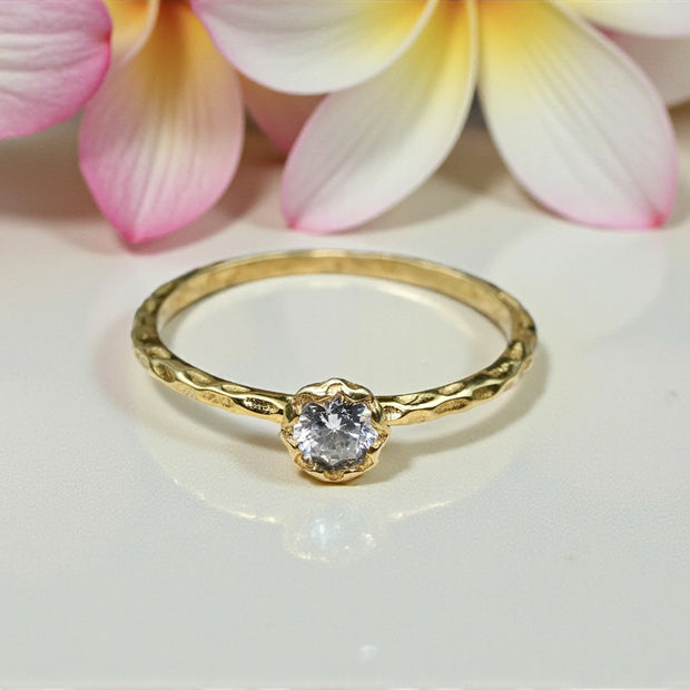 Dainty Moissanite Solitaire Ring