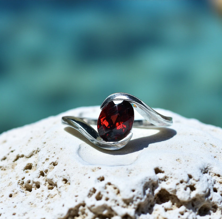 Natural Garnet  Ring RG-GM-GR-SL-012