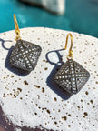 925 sterling silver vintage Cushion Drop Earrings