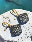 925 sterling silver vintage Cushion Drop Earrings