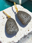 Dew drop Dahlia topaz petal earrings