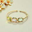 Natural Gemstone Trinity Cuff Bangle