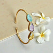 Natural Gemstone Trinity Cuff Bangle