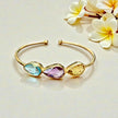 Natural Gemstone Trinity Cuff Bangle