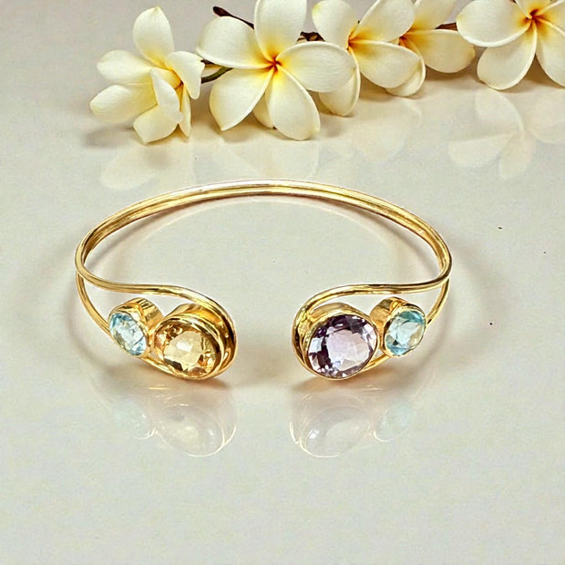 Natural Gemstone  Cuff Bangle