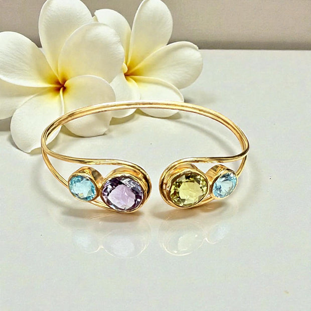 Natural Gemstone  Cuff Bangle