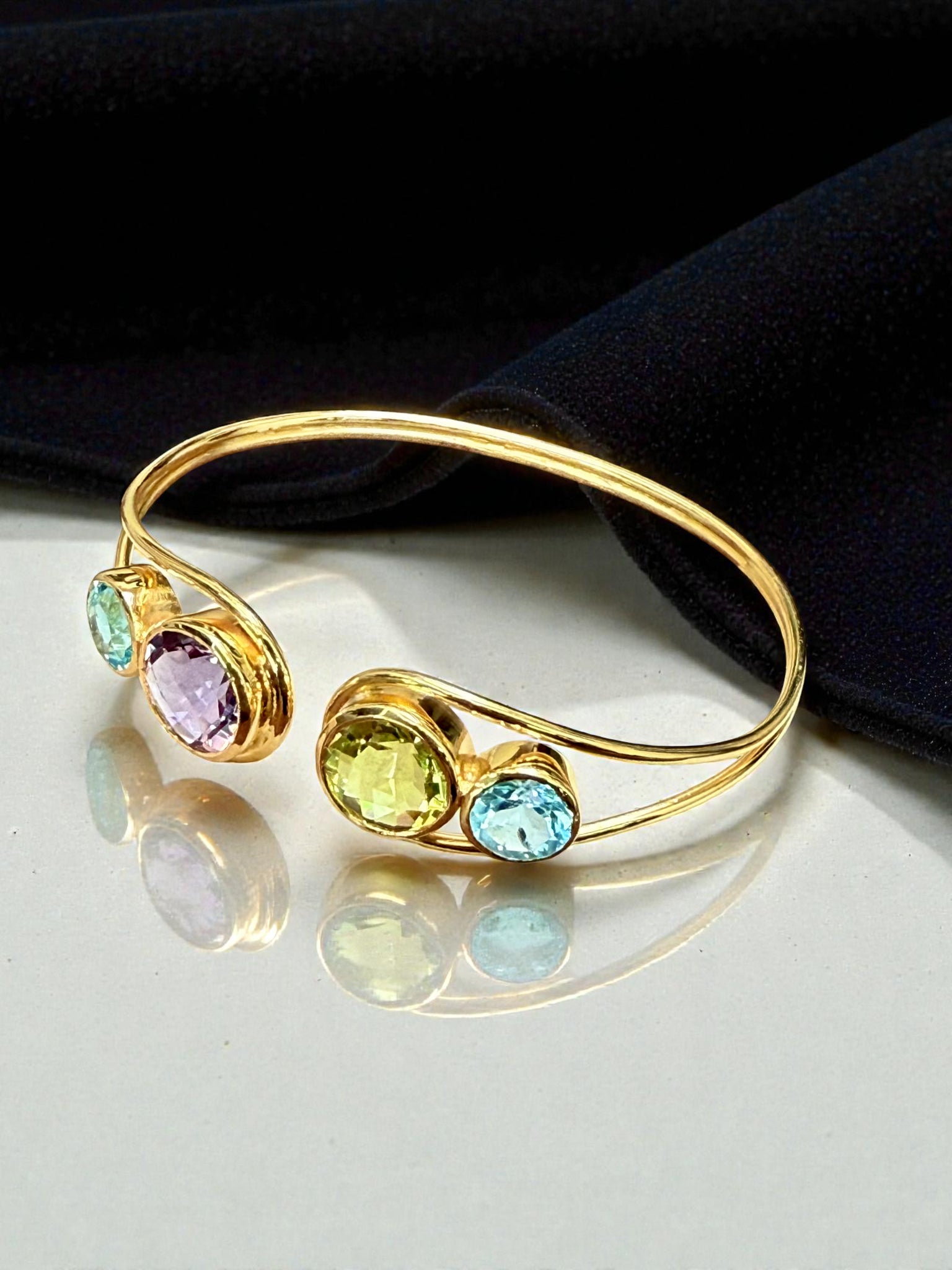 Natural Gemstone  Cuff Bangle