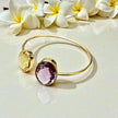 Citrin & Lavender Amethyst Open Cuff Bangle