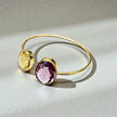 Citrin & Lavender Amethyst Open Cuff Bangle