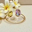 Citrin & Lavender Amethyst Open Cuff Bangle