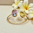 Citrin & Lavender Amethyst Open Cuff Bangle