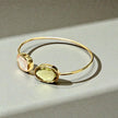 Rose quartz and lemon quartz Open Cuff Bangle