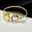 Amethyst blue topaz and lemon quartzOpen Cuff Bangle