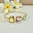 Amethyst blue topaz and lemon quartzOpen Cuff Bangle