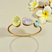 Amethyst blue topaz and lemon quartzOpen Cuff Bangle