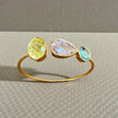 Amethyst blue topaz and lemon quartzOpen Cuff Bangle