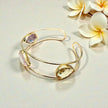 Multi-Gem Open Cuff Bangle