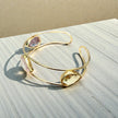Multi-Gem Open Cuff Bangle