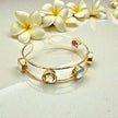 Multi-Gem Open Cuff Bangle