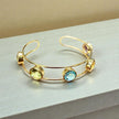 Multi-Gem Open Cuff Bangle