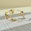 Multi-Gem Open Cuff Bangle
