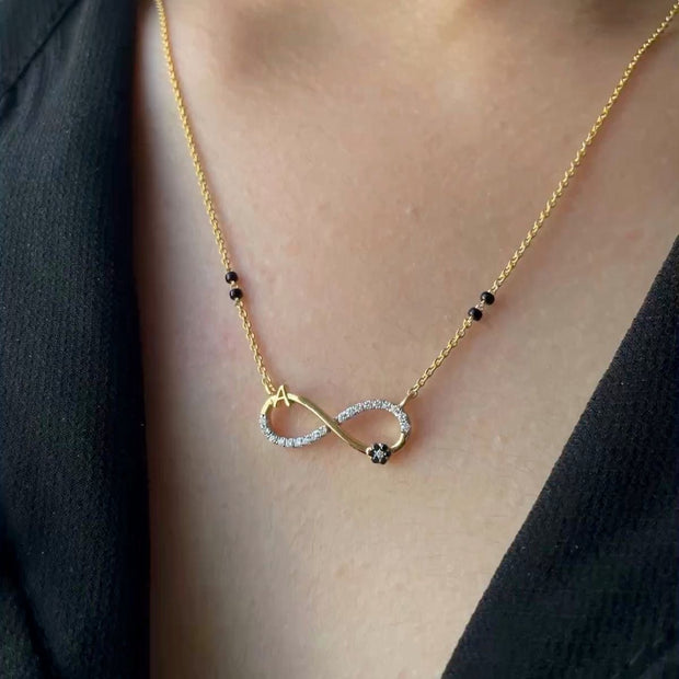 Moissanite Infinity Initials Name Pendant