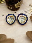 Noor-E-Gul blue polki stud earrings