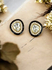 Noor-E-Gul  black polki stud earrings