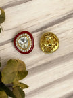 Noor-E-Gul red polki stud earrings