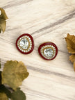 Noor-E-Gul red polki stud earrings