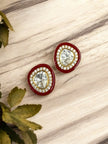Noor-E-Gul red polki stud earrings