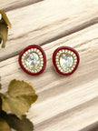Noor-E-Gul red polki stud earrings