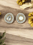 Noor-E-Gul white polki stud earrings