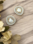 Noor-E-Gul white polki stud earrings