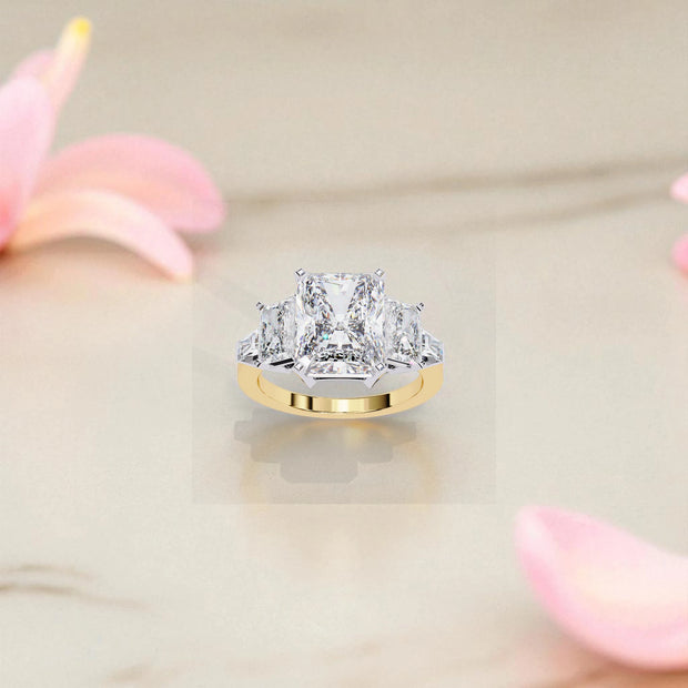 Moissanite Solitaire Cluster Ring RG-MD-SL-100/135