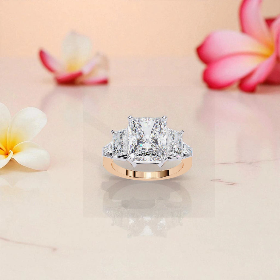 Moissanite Solitaire Cluster Ring RG-MD-SL-100/135