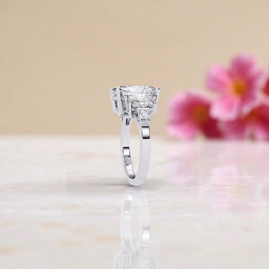 Moissanite Solitaire Cluster Ring RG-MD-SL-100/135