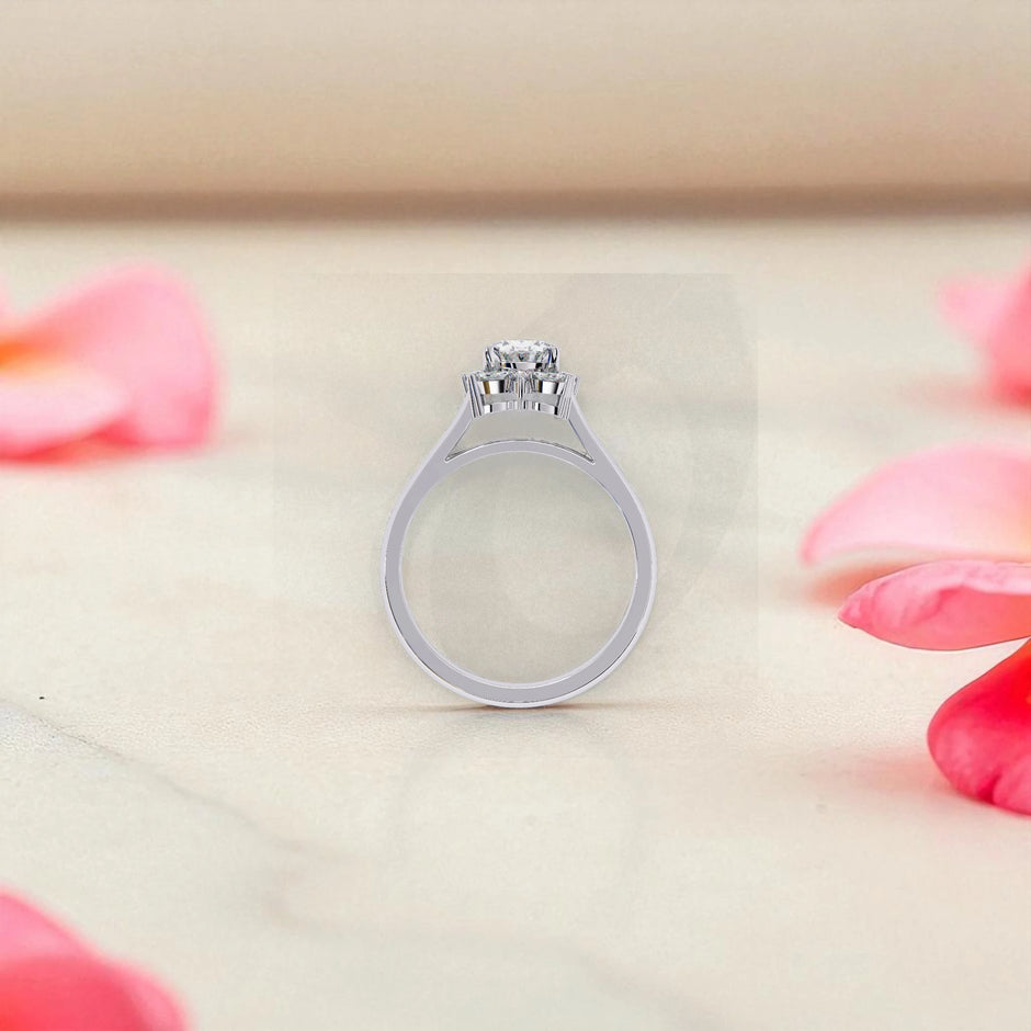 Moissanite Solitaire Cluster Ring RG-MD-SL-100/136