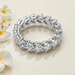 Heart Blossom  Dainty Moissanite Eternity Band RG-MD-SL-100/15