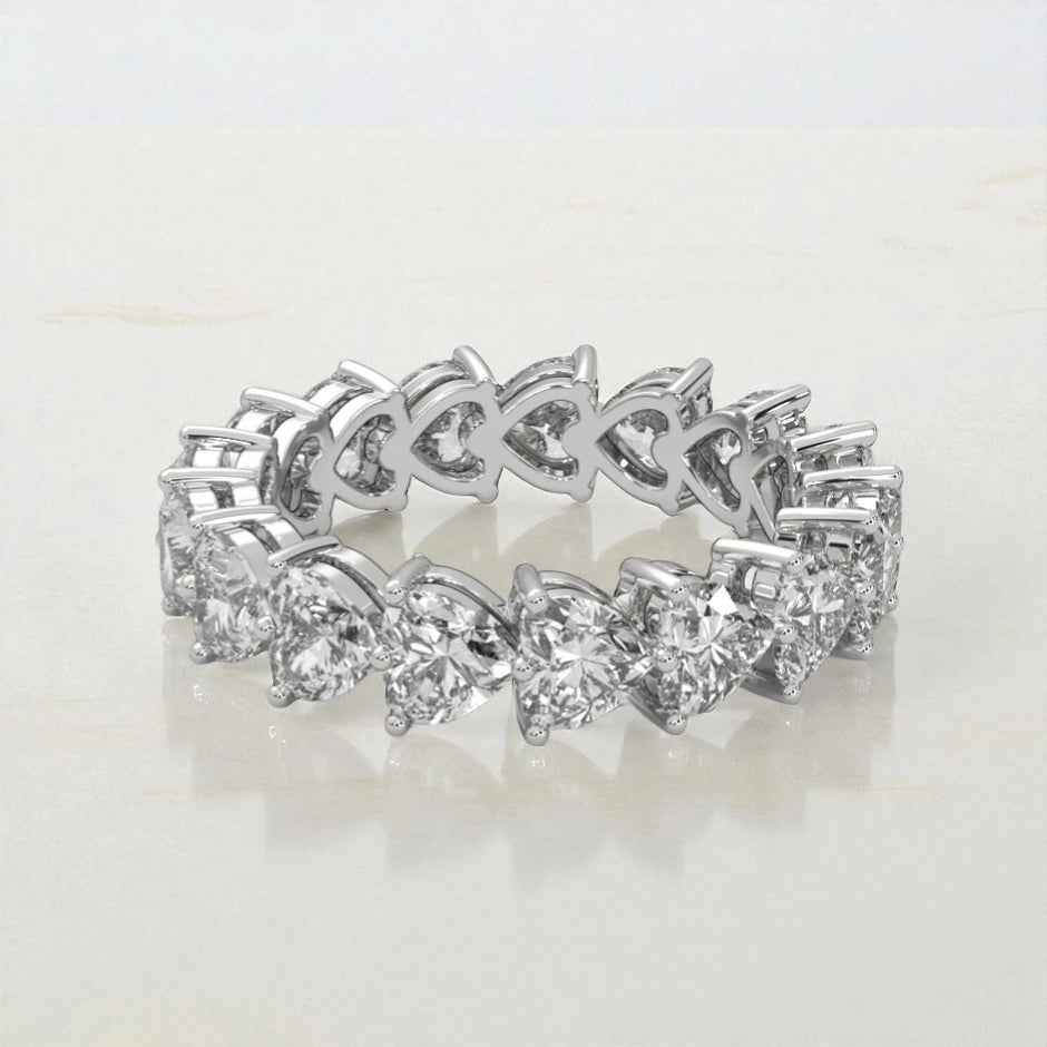 Heart Blossom  Dainty Moissanite Eternity Band RG-MD-SL-100/15