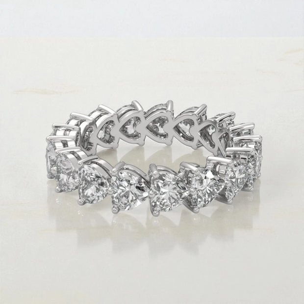 Heart Blossom  Dainty Moissanite Eternity Band RG-MD-SL-100/15