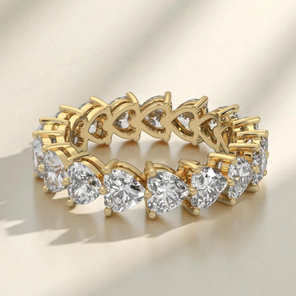 Heart Blossom  Dainty Moissanite Eternity Band RG-MD-SL-100/15