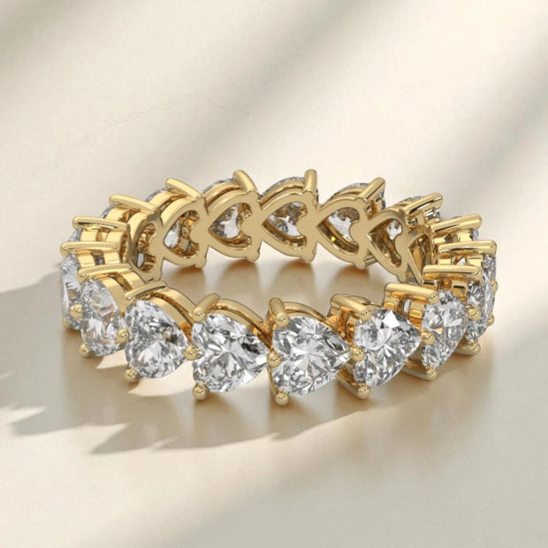 Heart Blossom  Dainty Moissanite Eternity Band RG-MD-SL-100/15