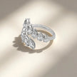 Whispering Leaves Moissanite Open Ring RG-MD-SL-100/16