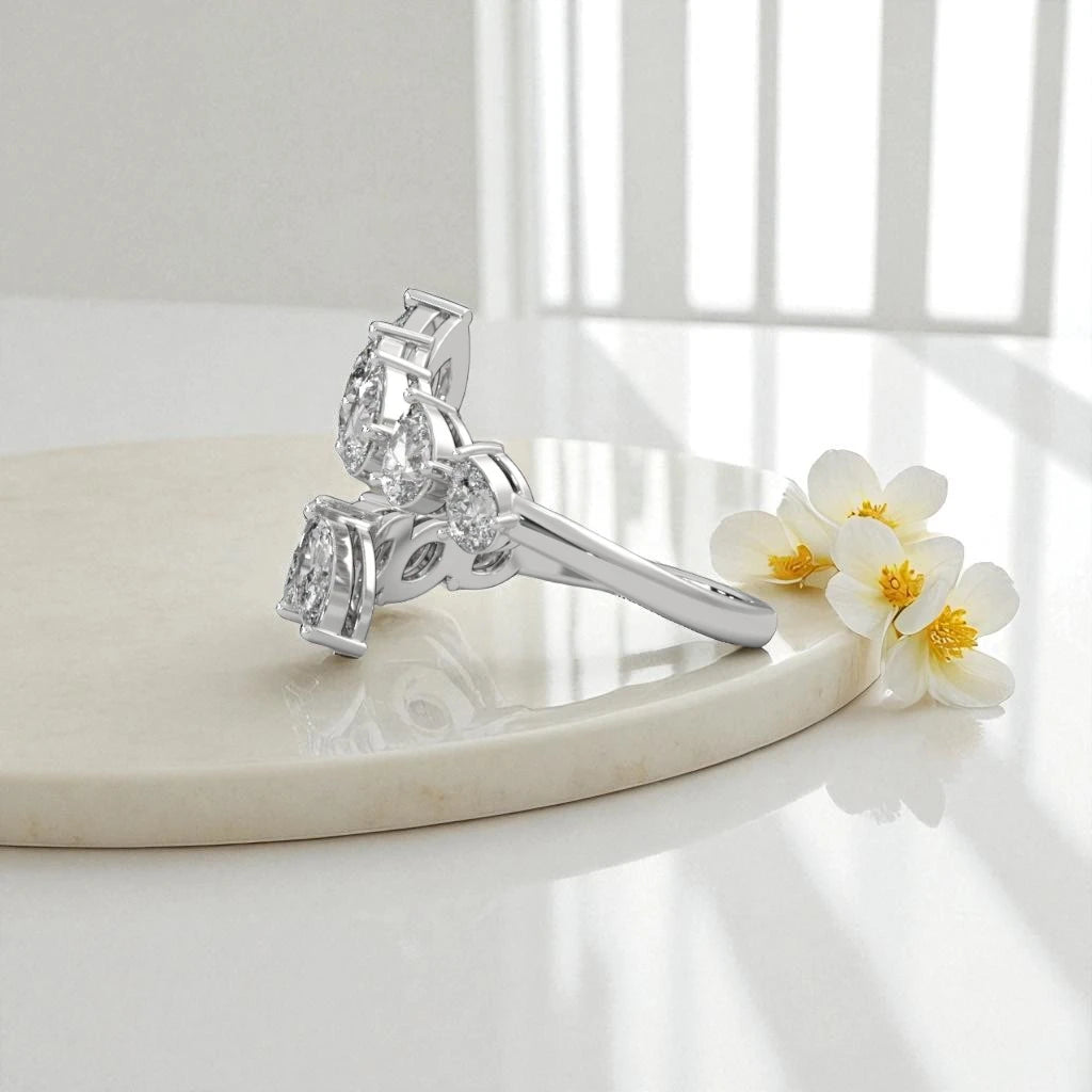Whispering Leaves Moissanite Open Ring RG-MD-SL-100/16
