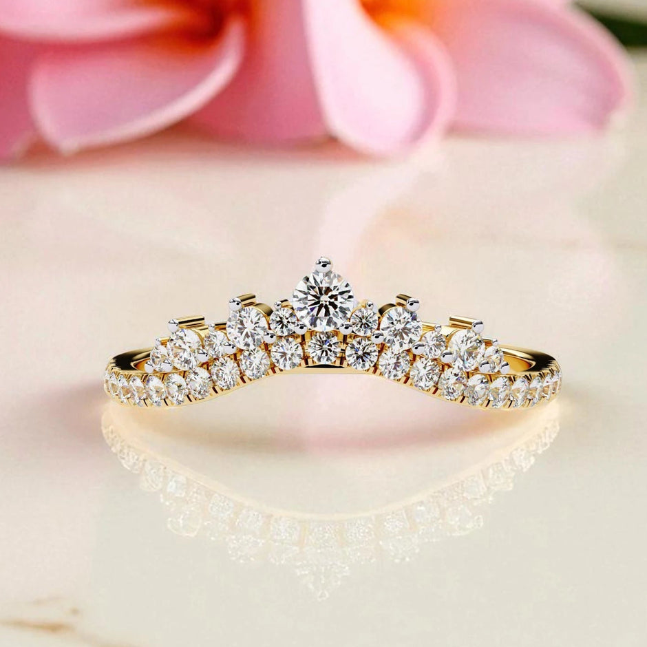 Moissanite Princess Crown Eternity Band Ring RG-MD-SL-100/164