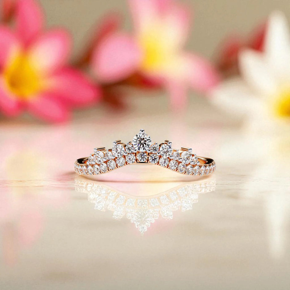 Moissanite Princess Crown Eternity Band Ring RG-MD-SL-100/164
