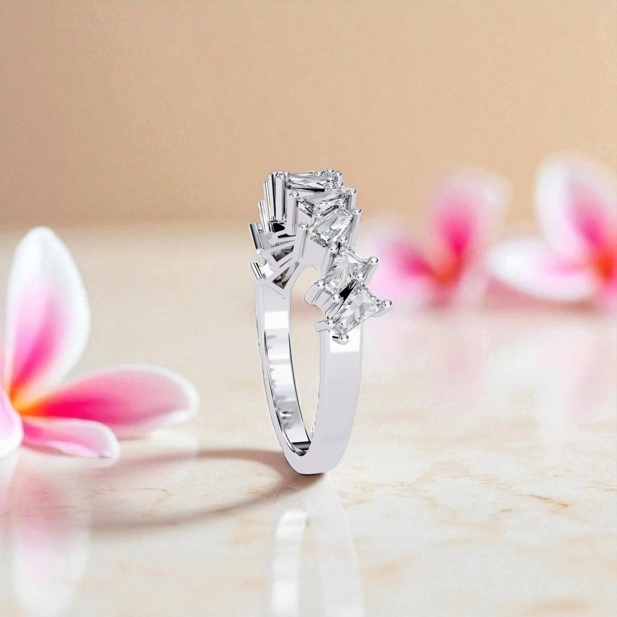 Moissanite Cluster Eternity Band Ring RG-MD-SL-100/172